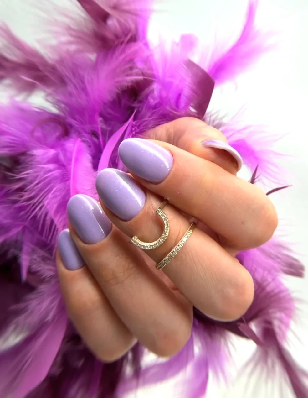 Gel lila con brillo